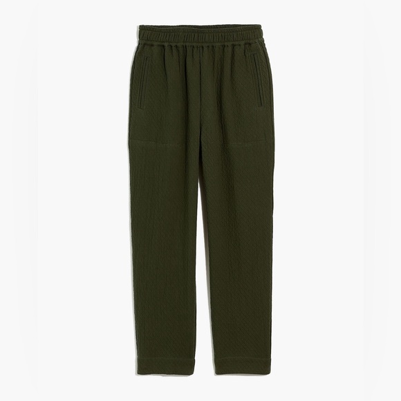 NWT - Madewell Pull On High Rise Tapered Pants in Diamond Jaquard Green - Size L - Picture 4 of 8